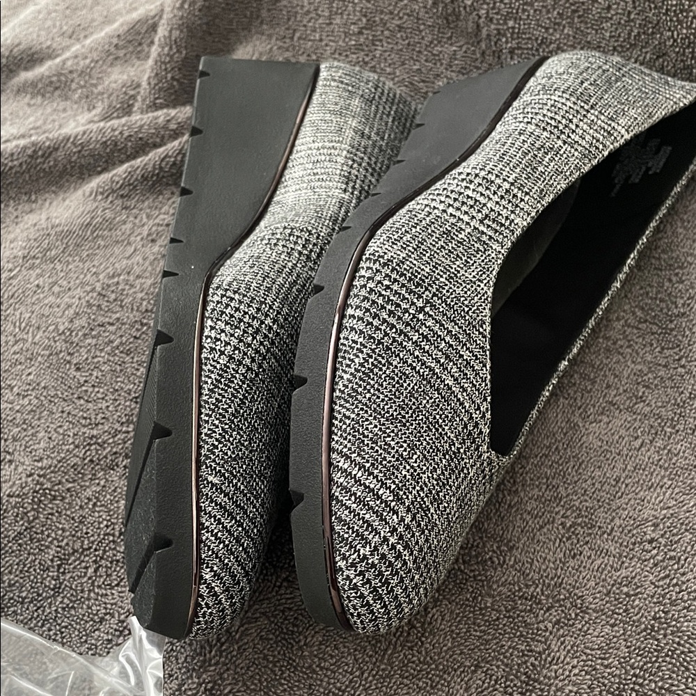 Anne Klein Black and White Tweed Slip-On Loafer - Picture 6 of 8
